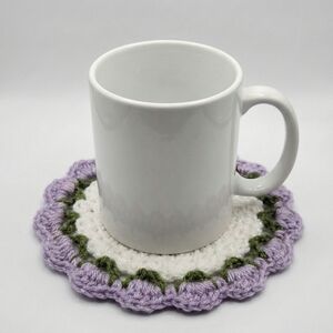Set Of 2 Crochet Coasters Tulip